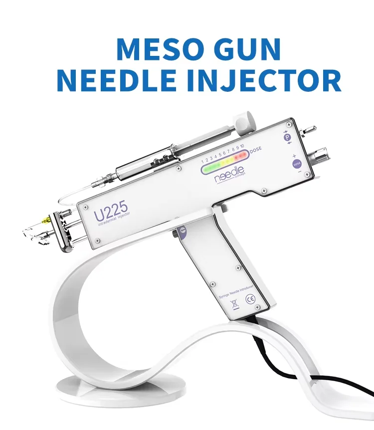 Portable Hair Facial Scalp Mesogun Vibrator U225 PRP Injector Mesotherapy Gun Needle Free Skin Rejuvenation Water Light Machine