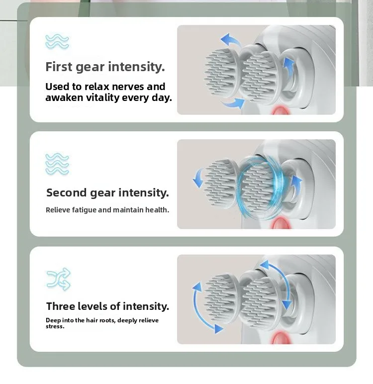 Head Massage Instrument Rechargeable Head Massager Scalp Stress Relax Body MassageWaterproof Handheld Hair Scalp massager