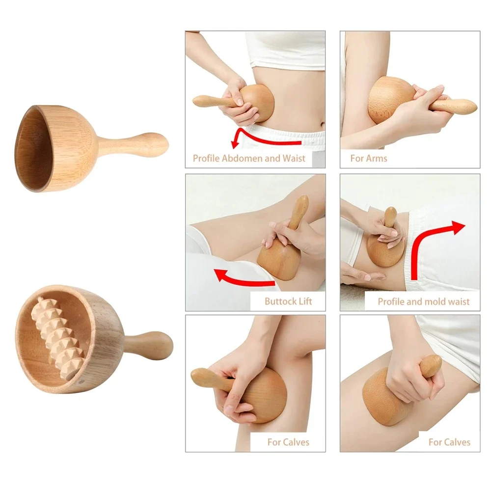 ZONGKUNG 1PCS Wooden Therapy Massage Sets Pain Relief Anti Cellulite Body Slimmling Gua Sha Back Massager Maderoterapia Corporal