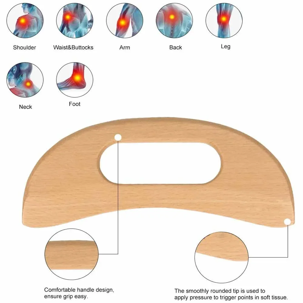 ZONGKUNG 1PCS Wooden Therapy Massage Sets Pain Relief Anti Cellulite Body Slimmling Gua Sha Back Massager Maderoterapia Corporal