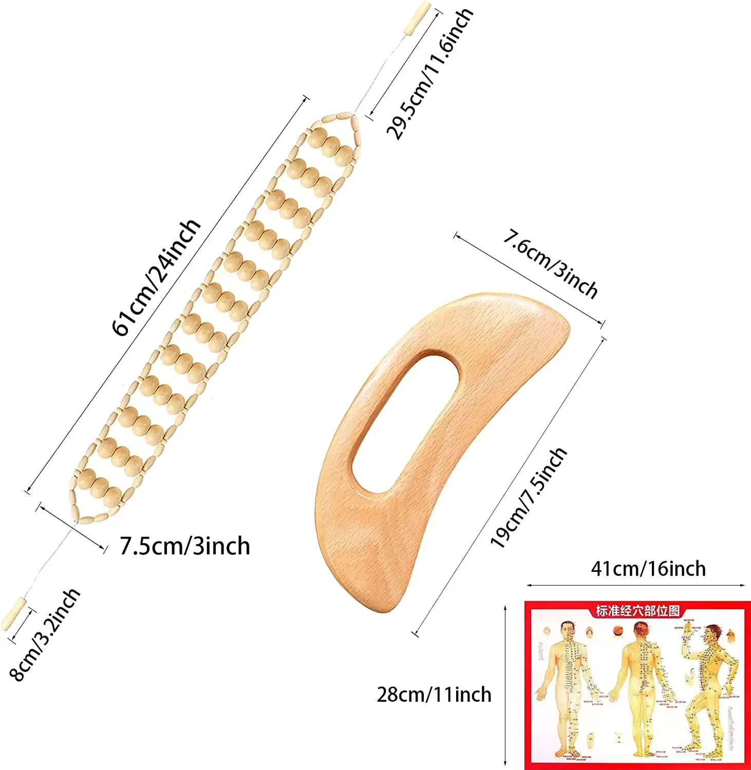 ZONGKUNG 1PCS Wooden Therapy Massage Sets Pain Relief Anti Cellulite Body Slimmling Gua Sha Back Massager Maderoterapia Corporal