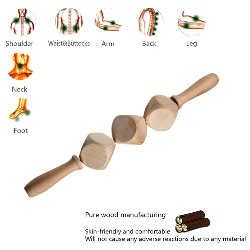 ZONGKUNG 1PCS Wooden Therapy Massage Sets Pain Relief Anti Cellulite Body Slimmling Gua Sha Back Massager Maderoterapia Corporal