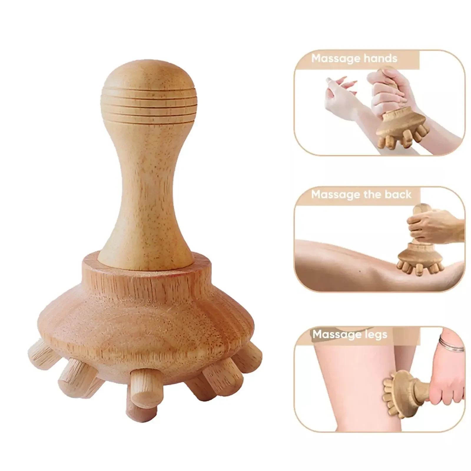 ZONGKUNG 1PCS Wooden Therapy Massage Sets Pain Relief Anti Cellulite Body Slimmling Gua Sha Back Massager Maderoterapia Corporal