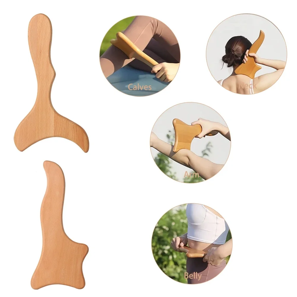 ZONGKUNG 1PCS Wooden Therapy Massage Sets Pain Relief Anti Cellulite Body Slimmling Gua Sha Back Massager Maderoterapia Corporal