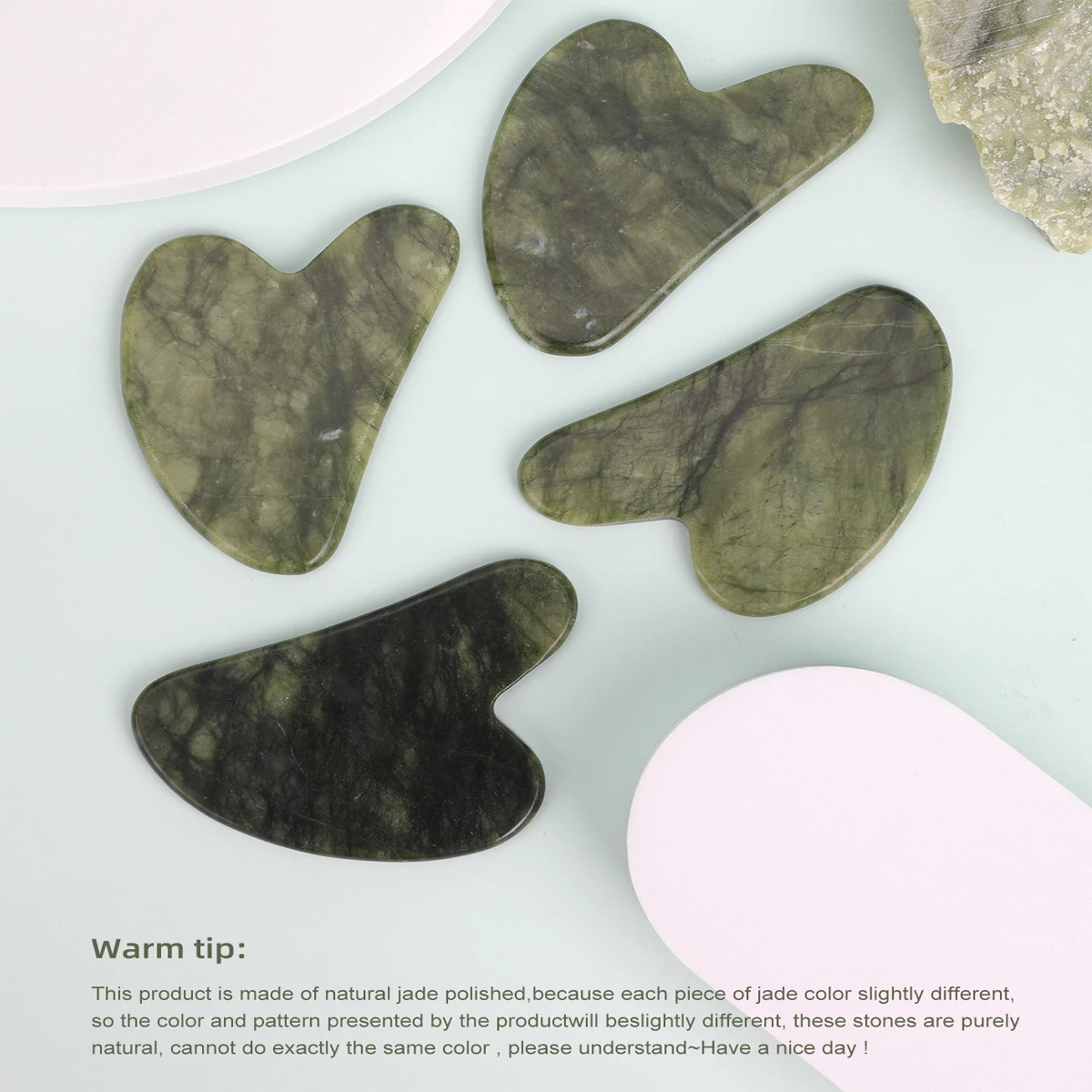 1PC Guasha Massage Natural Stone Jade Scraper Facial Gua Sha SPA Neck Massager Women Portable Face Skin Care Beauty Healty TooL 1PC Guasha Massage Natural Stone Jade Scraper Facial Gua Sha SPA Neck Massager Women Portable Face Skin Care Beauty Healty TooL