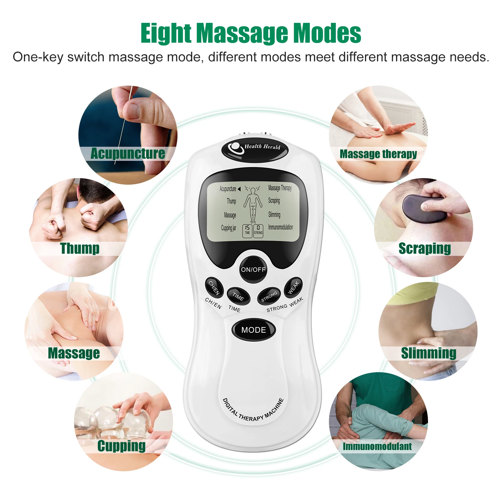 Health Tens Muscle Neck Massager Back Electric Digital Therapy Machine Massage Electronic Pulse Stimulator for Full Body Care