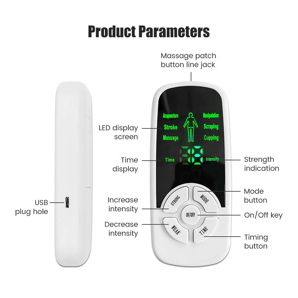 Health Tens Muscle Neck Massager Back Electric Digital Therapy Machine Massage Electronic Pulse Stimulator for Full Body Care