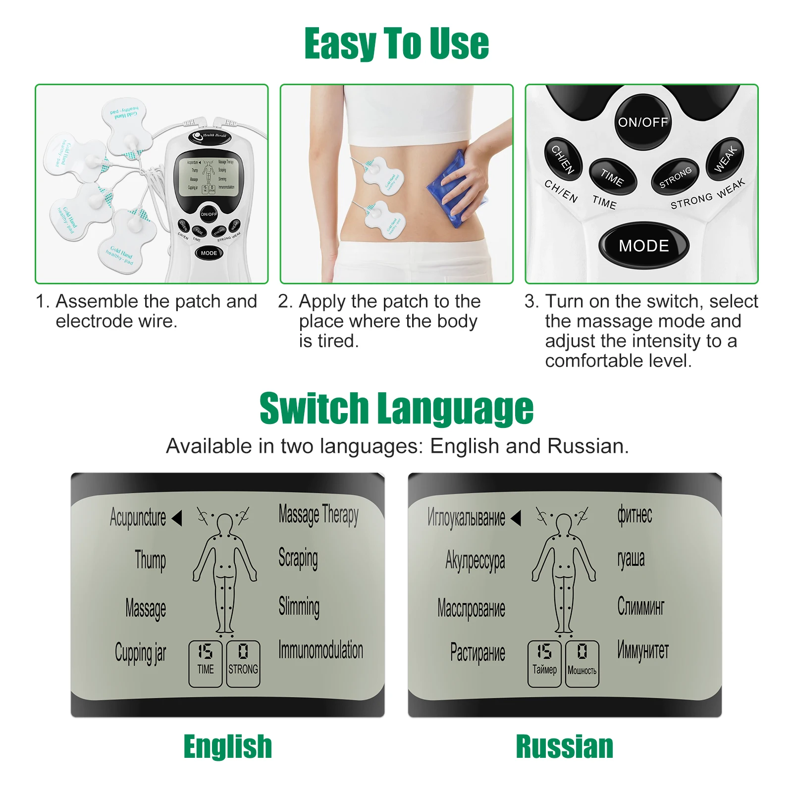Health Tens Muscle Neck Massager Back Electric Digital Therapy Machine Massage Electronic Pulse Stimulator for Full Body Care Health Tens Muscle Neck Massager Back Electric Digital Therapy Machine Massage Electronic Pulse Stimulator for Full Body Care