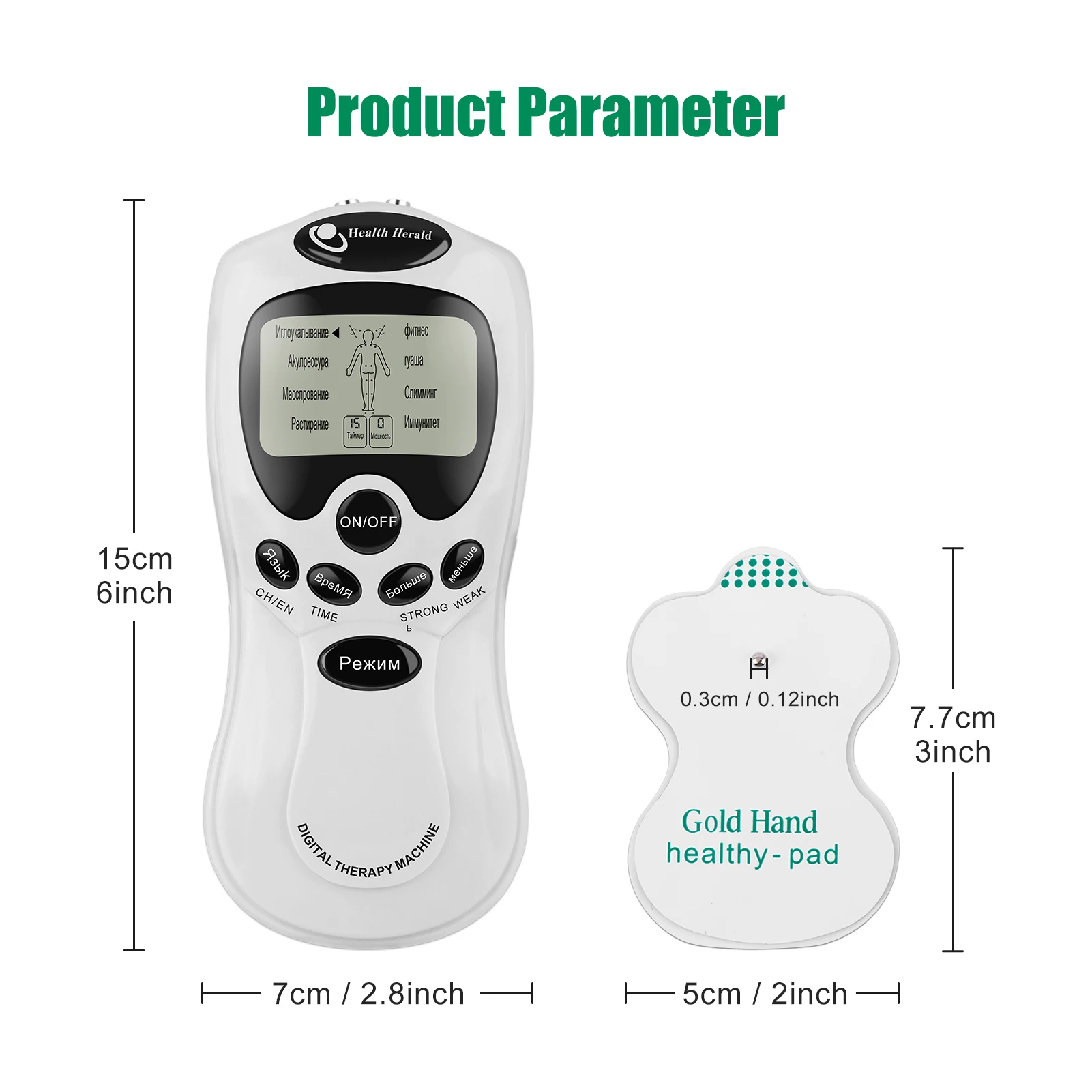 Health Tens Muscle Neck Massager Back Electric Digital Therapy Machine Massage Electronic Pulse Stimulator for Full Body Care
