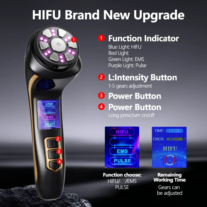 Newest 4 IN 1 Mini HIFU Machine 3nd Generation EMS Pulse Warm Up Facial Massager for Faces and Body Ultrasound Beauty Device Newest 4 IN 1 Mini HIFU Machine 3nd Generation EMS Pulse Warm Up Facial Massager for Faces and Body Ultrasound Beauty Device