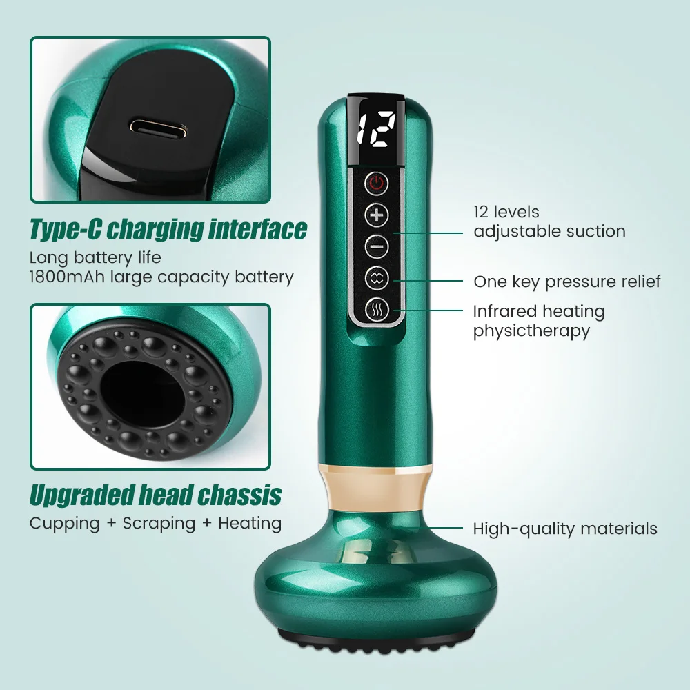 12 Level Cupping Massager Vacuum Suction Cup GuaSha Anti Cellulite Beauty Health Scraping Infrared Heat Slimming Massage Therapy 12 Level Cupping Massager Vacuum Suction Cup GuaSha Anti Cellulite Beauty Health Scraping Infrared Heat Slimming Massage Therapy