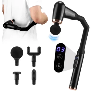 New Smart Curved Hook Fascia Gun 3 Modes Electric Fascia Gun Home Electric Massager Massage Hammer Handheld Hammer Back Artifact