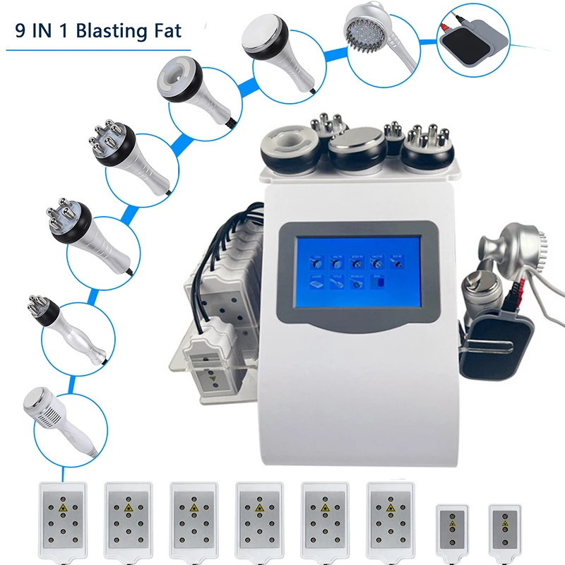 6/9In1 Vacuum Laser Radio Frequency RF 40K Cavi Lipo Slimming Ultrasonic Liposuction Cavitation Machine Face Lifting Body Shape 6/9In1 Vacuum Laser Radio Frequency RF 40K Cavi Lipo Slimming Ultrasonic Liposuction Cavitation Machine Face Lifting Body Shape