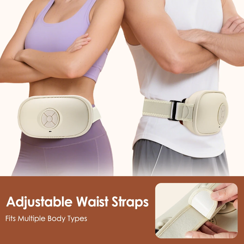 Electric Abdominal Massager Bian Stone Kneading 2-Level Heat 3-Intensity Fat Burner Anti-Cellulite Belly Shaking for Slimming - Image 3