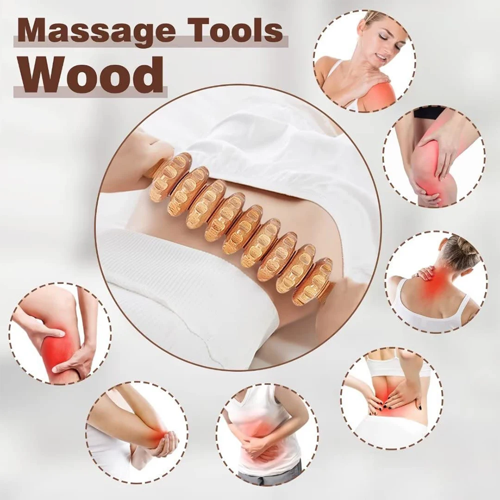 Wood Therapy Massage Tools, Wood Lymphatic Drainage Massage Tools Set for Body Sculpting, Maderoterapia Kit for Anticellulite Wood Therapy Massage Tools, Wood Lymphatic Drainage Massage Tools Set for Body Sculpting, Maderoterapia Kit for Anticellulite