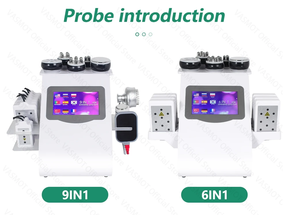 40K RadioFrequency Multifunctional Body Sculpting 6/9IN1 Cavitation Vacuum Massage Device Body Shape Lipo Laser Slimming Machine