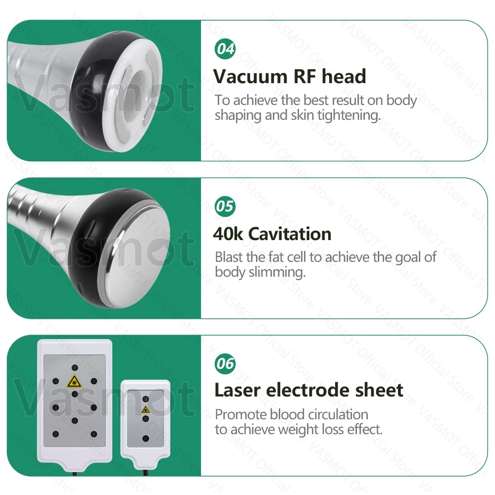 40K RadioFrequency Multifunctional Body Sculpting 6/9IN1 Cavitation Vacuum Massage Device Body Shape Lipo Laser Slimming Machine