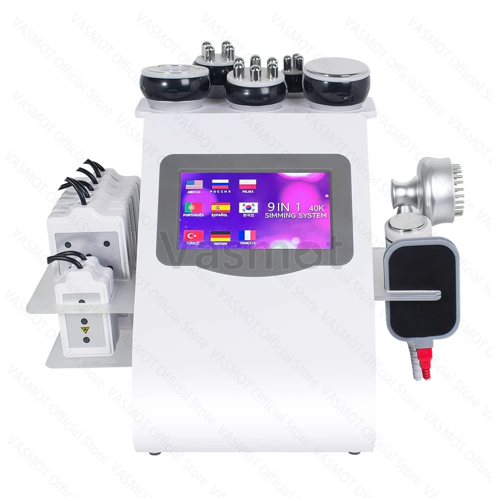 40K RadioFrequency Multifunctional Body Sculpting 6/9IN1 Cavitation Vacuum Massage Device Body Shape Lipo Laser Slimming Machine