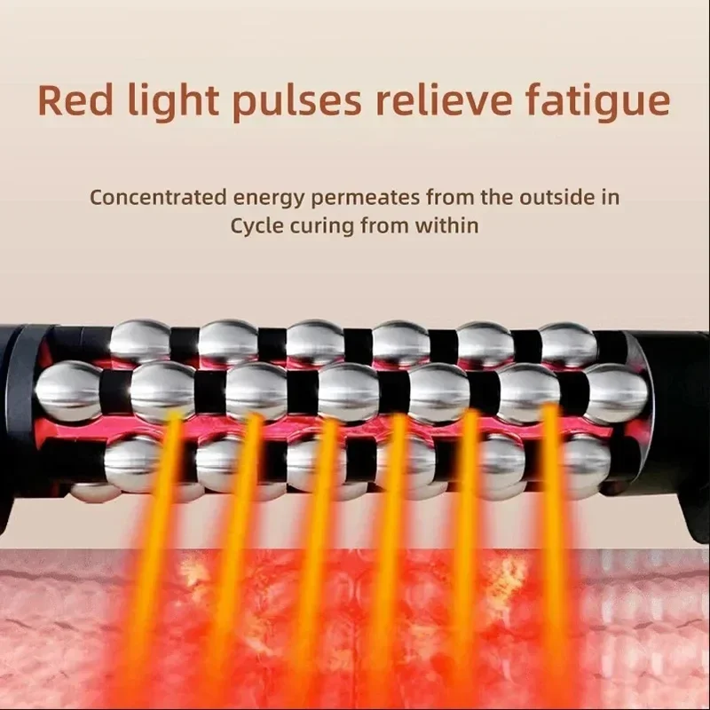 New 36W Relaxed Red Light Heated Massage Device Roll Massager 360° Rotating Inner Ball Roller for Whole Body Anti Cellulite - Image 3