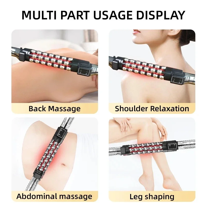 New 36W Relaxed Red Light Heated Massage Device Roll Massager 360° Rotating Inner Ball Roller for Whole Body Anti Cellulite - Image 6