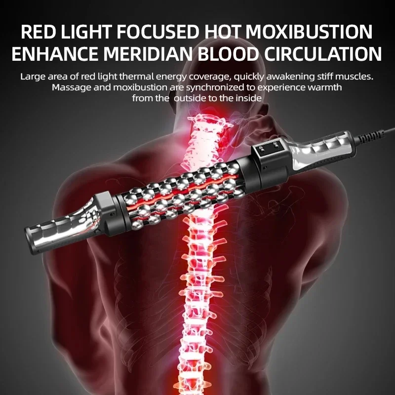 New 36W Relaxed Red Light Heated Massage Device Roll Massager 360° Rotating Inner Ball Roller for Whole Body Anti Cellulite - Image 5