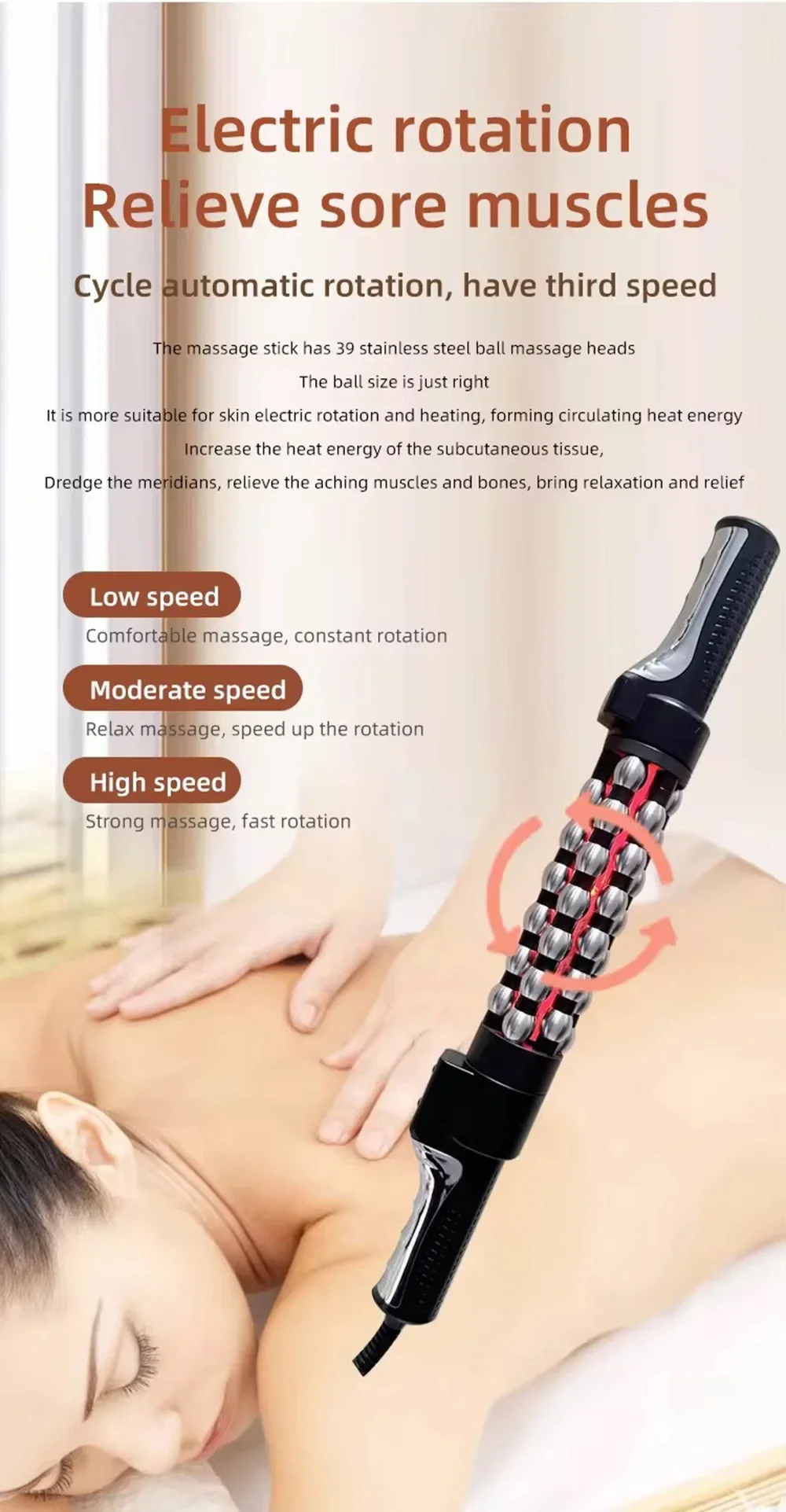 New 36W Relaxed Red Light Heated Massage Device Roll Massager 360° Rotating Inner Ball Roller for Whole Body Anti Cellulite New 36W Relaxed Red Light Heated Massage Device Roll Massager 360° Rotating Inner Ball Roller for Whole Body Anti Cellulite