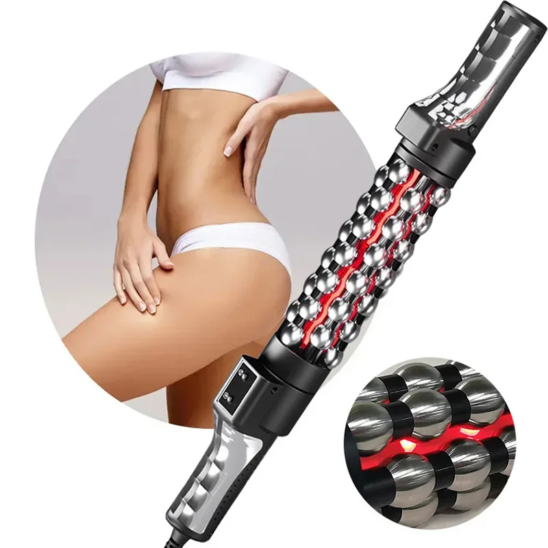 New 36W Relaxed Red Light Heated Massage Device Roll Massager 360° Rotating Inner Ball Roller for Whole Body Anti Cellulite