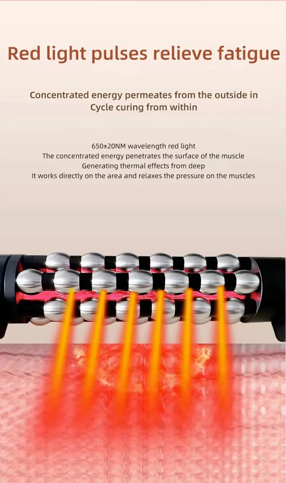 New 36W Relaxed Red Light Heated Massage Device Roll Massager 360° Rotating Inner Ball Roller for Whole Body Anti Cellulite New 36W Relaxed Red Light Heated Massage Device Roll Massager 360° Rotating Inner Ball Roller for Whole Body Anti Cellulite