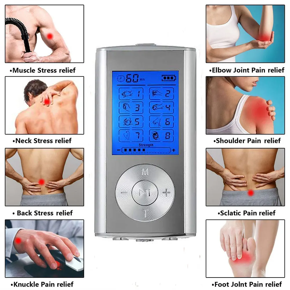Digital Therapy Unit 8 Modes Electric EMS Muscle Stimulator Tens Machine Physiotherapy Slimming Electronic Pulse Body Massager Digital Therapy Unit 8 Modes Electric EMS Muscle Stimulator Tens Machine Physiotherapy Slimming Electronic Pulse Body Massager