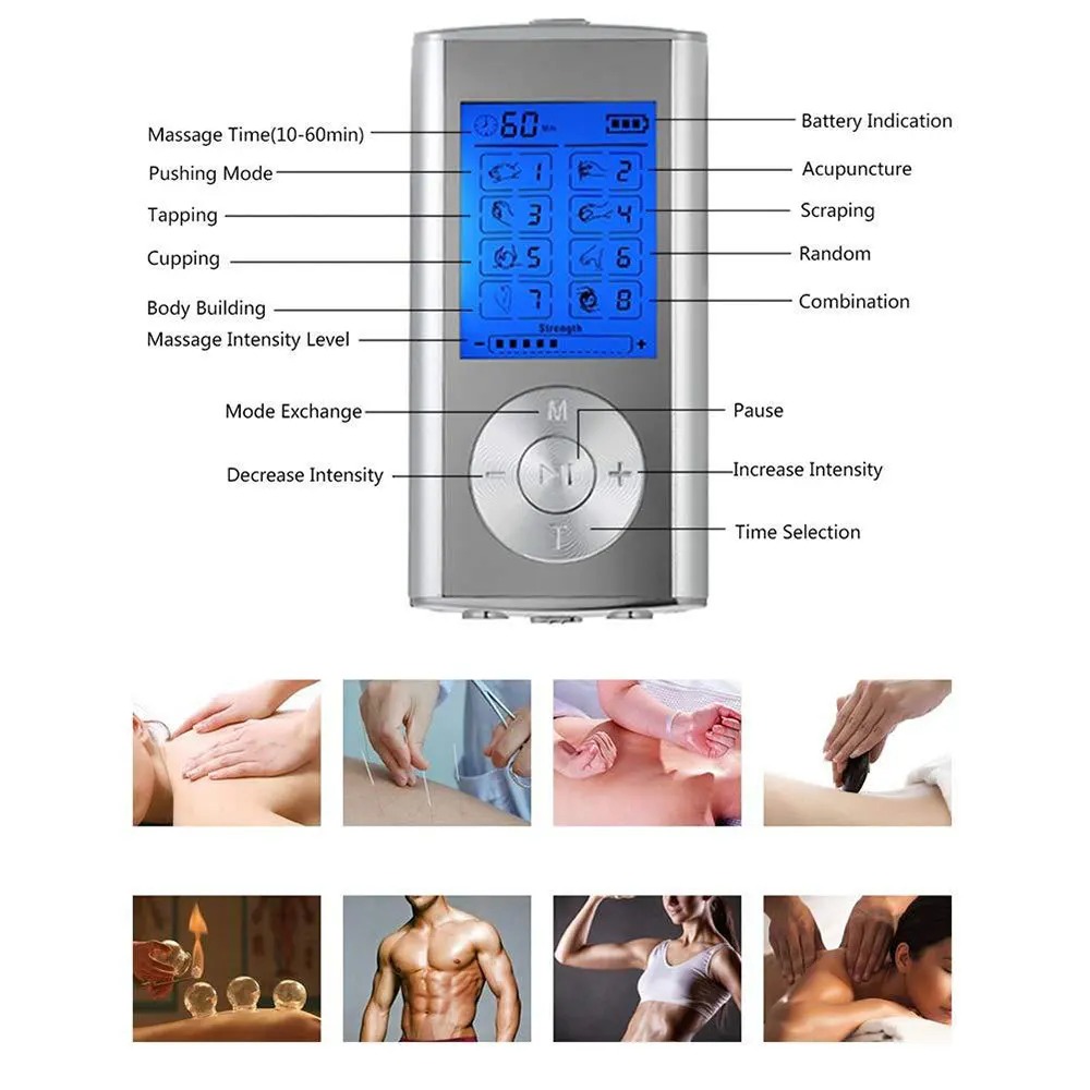 Digital Therapy Unit 8 Modes Electric EMS Muscle Stimulator Tens Machine Physiotherapy Slimming Electronic Pulse Body Massager Digital Therapy Unit 8 Modes Electric EMS Muscle Stimulator Tens Machine Physiotherapy Slimming Electronic Pulse Body Massager