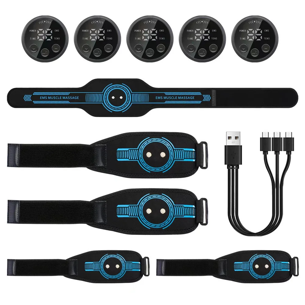 EMS Belt Massage Set Abdominal Fitness Device Intelligent Belt Full Body Muscle Stimulation Trainer USB Charging Version EMS Belt Massage Set Abdominal Fitness Device Intelligent Belt Full Body Muscle Stimulation Trainer USB Charging Version