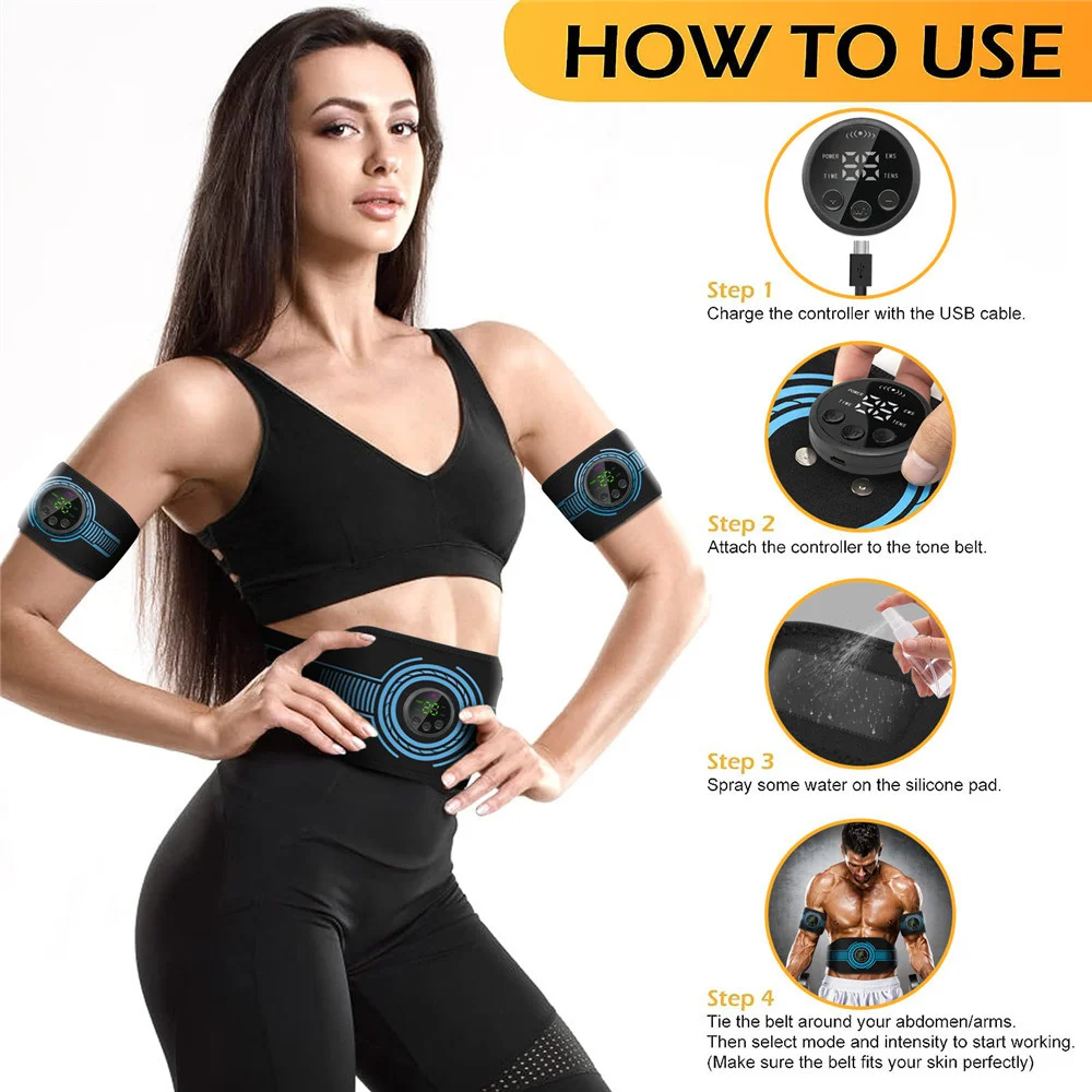EMS Belt Massage Set Abdominal Fitness Device Intelligent Belt Full Body Muscle Stimulation Trainer USB Charging Version EMS Belt Massage Set Abdominal Fitness Device Intelligent Belt Full Body Muscle Stimulation Trainer USB Charging Version