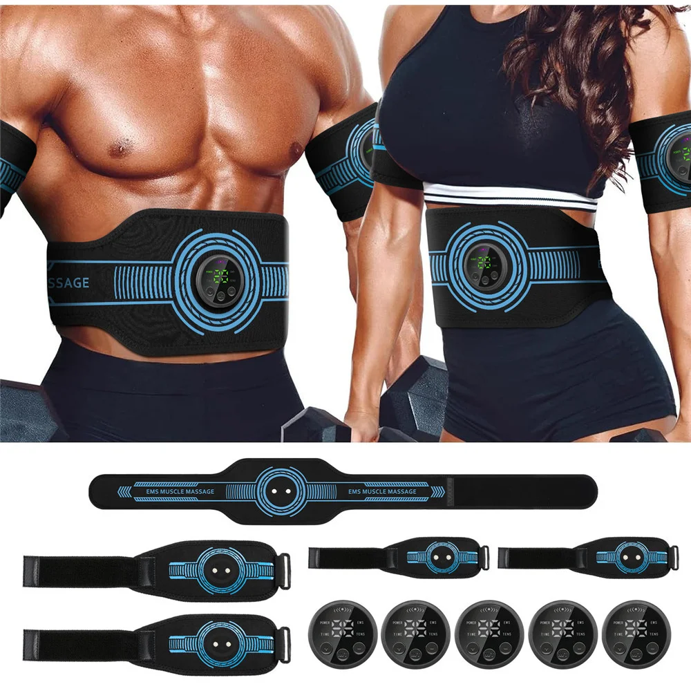 EMS Belt Massage Set Abdominal Fitness Device Intelligent Belt Full Body Muscle Stimulation Trainer USB Charging Version EMS Belt Massage Set Abdominal Fitness Device Intelligent Belt Full Body Muscle Stimulation Trainer USB Charging Version