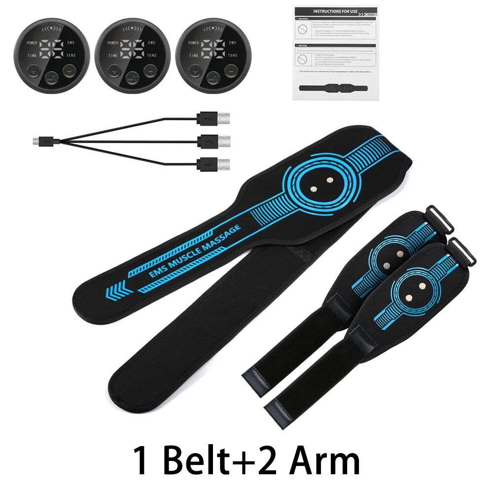 EMS Belt Massage Set Abdominal Fitness Device Intelligent Belt Full Body Muscle Stimulation Trainer USB Charging Version EMS Belt Massage Set Abdominal Fitness Device Intelligent Belt Full Body Muscle Stimulation Trainer USB Charging Version