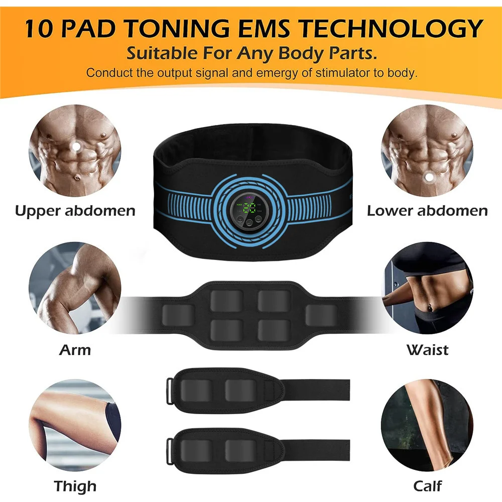EMS Belt Massage Set Abdominal Fitness Device Intelligent Belt Full Body Muscle Stimulation Trainer USB Charging Version - Image 6