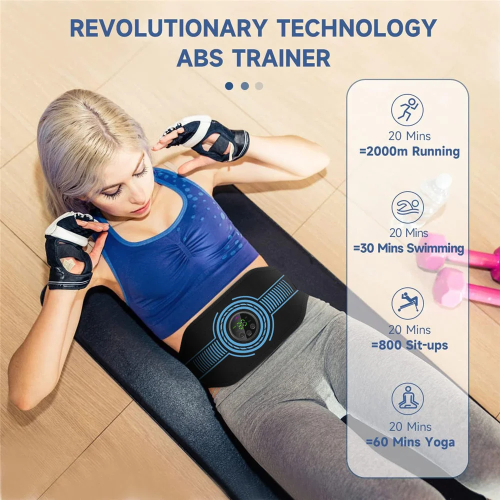 EMS Belt Massage Set Abdominal Fitness Device Intelligent Belt Full Body Muscle Stimulation Trainer USB Charging Version - Image 5
