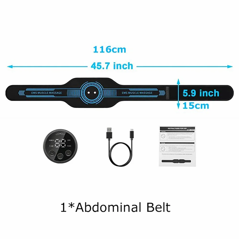 EMS Belt Massage Set Abdominal Fitness Device Intelligent Belt Full Body Muscle Stimulation Trainer USB Charging Version EMS Belt Massage Set Abdominal Fitness Device Intelligent Belt Full Body Muscle Stimulation Trainer USB Charging Version