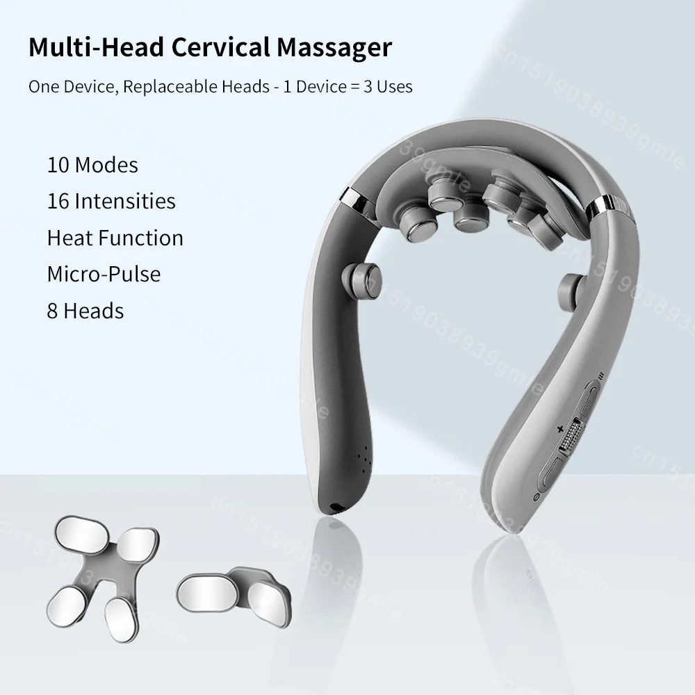 Neck Massager Electric Microcurrent Multi-Head Replaceable Wireless Knead Shiatsu Heating Vibration Cervical Shoulder Massager Neck Massager Electric Microcurrent Multi-Head Replaceable Wireless Knead Shiatsu Heating Vibration Cervical Shoulder Massager