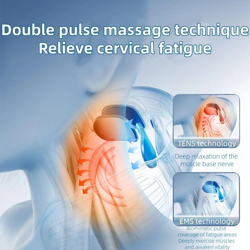 Neck Massager Electric Microcurrent Multi-Head Replaceable Wireless Knead Shiatsu Heating Vibration Cervical Shoulder Massager - Image 4