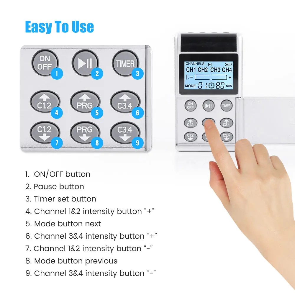 Electric Massage Instrument EMS Tense Machine Pulse Massager Tens Acupuncture Electrical Muscle Stimulator for Neck Back Body