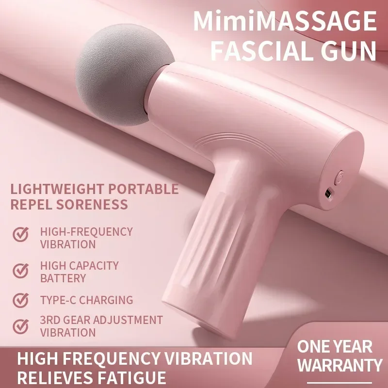 Muscle Mini Pink Massage Gun Deep Tissue Handheld Massage Gun Therapy Gun Fascia Gun Massagegun Massagers Handheld Deep Tissue - Image 3