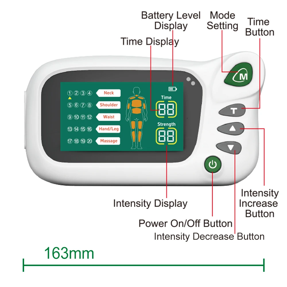 20 Modes Electric Tens Muscle Stimulator EMS Acupuncture Body Facial Massager Digital Therapy 30 Levels Relaxing Health Machine 20 Modes Electric Tens Muscle Stimulator EMS Acupuncture Body Facial Massager Digital Therapy 30 Levels Relaxing Health Machine
